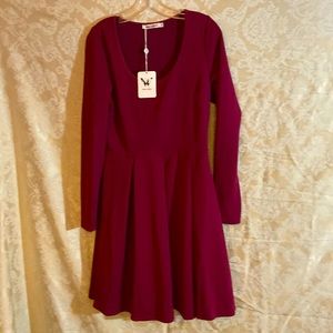 White mark successfully comfortable beautiful wine colored dress size large new
